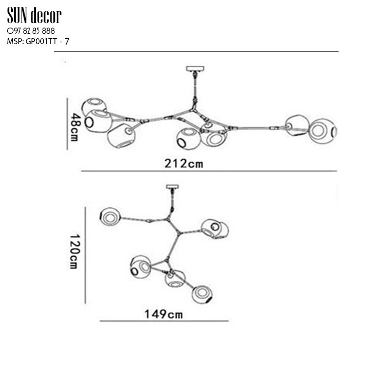 Đèn chùm Linsey - Đèn chùm hiện đại GP001TT- 7