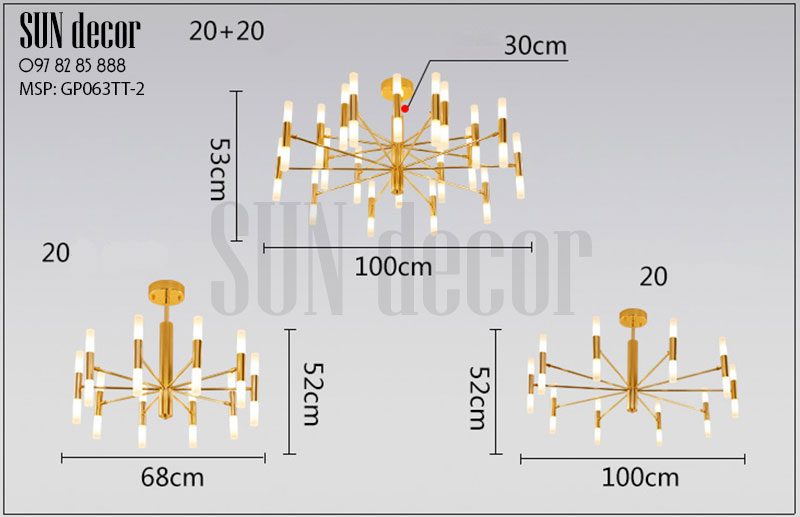 Đèn chùm hiện đại GP063TT-2 - Đèn chùm đẹp