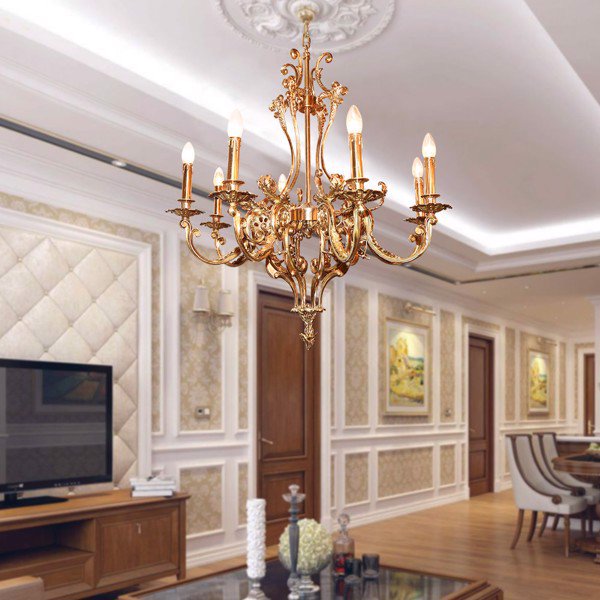 (31 Mẫu) Đèn chùm phong cách tân cổ điển khiến phòng khách đẹp 