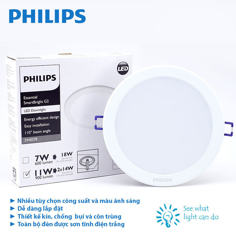 đèn led âm trần philips chính hãng