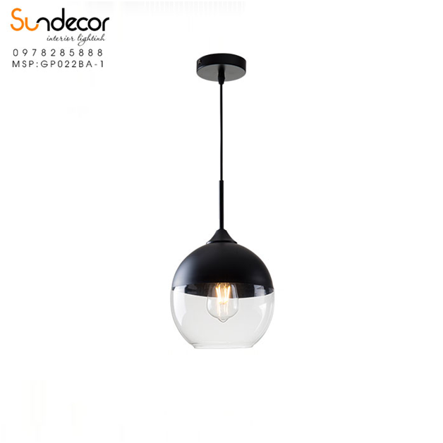 Đèn Thả Thủy Tinh Màu Đen GP022BA-1