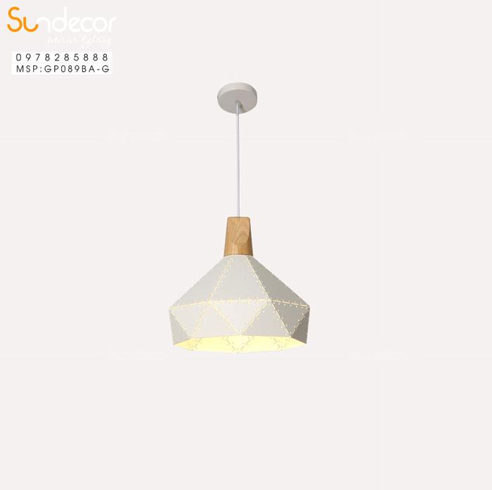 Đèn Thả Kim Cương Đui Gỗ Ghi GP089BA-G