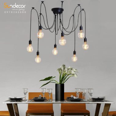 Đèn chùm hiện đại – Nhện dây 8 Bóng GP024TT-8B