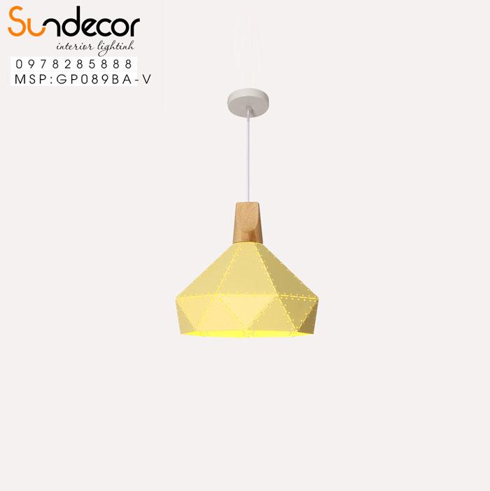 Đèn Thả Kim Cương Đui Gỗ Vàng GP089BA-V