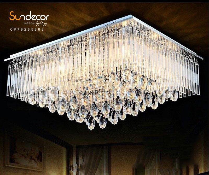 Đèn mâm ốp trần phòng khách hiện đại