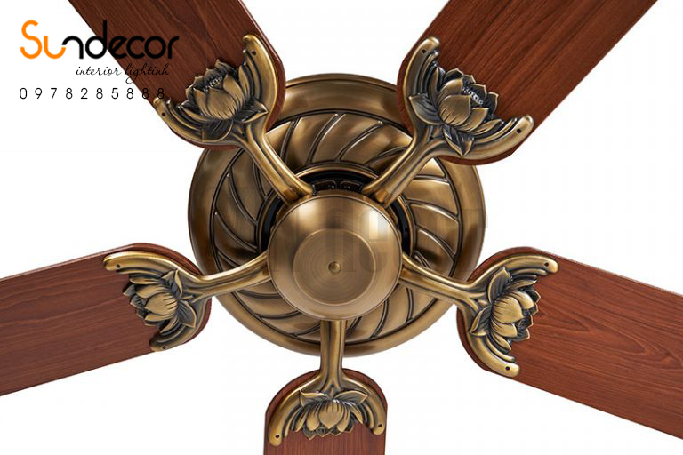 Quạt Trần Đèn Mr Vũ Cao Cấp LOTUS GOLD LIGHT