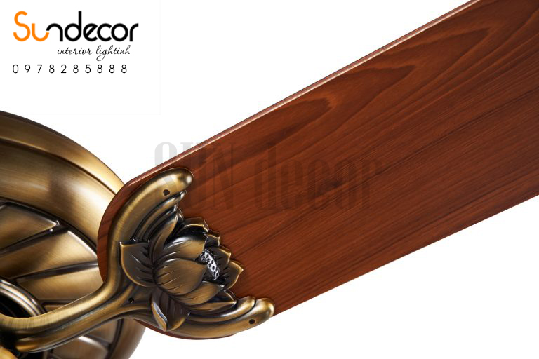 Quạt Trần Đèn Mr Vũ Cao Cấp LOTUS GOLD LIGHT