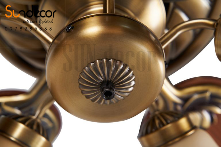 Quạt Trần Đèn Mr Vũ Cao Cấp LOTUS GOLD LIGHT