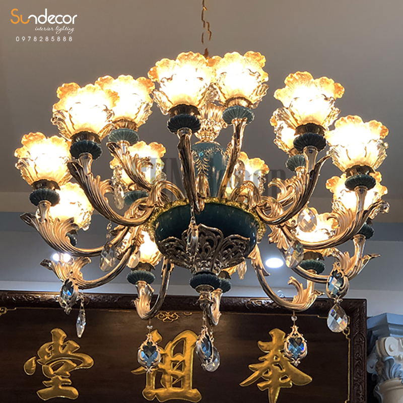 Đèn Chùm Đồng Tân Cổ Điển Cao Cấp - GP0042CD