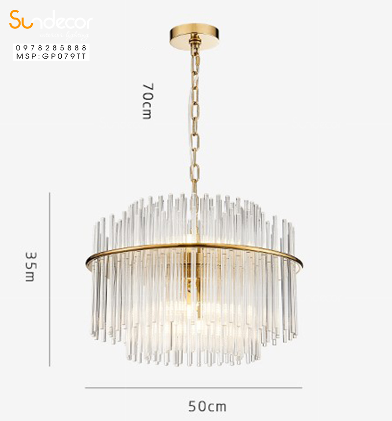 Đèn chùm thủy tinh pha lê cao cấp GP079TT