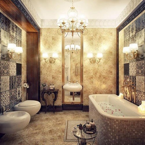 Chọn đèn chùm pha lê cho phòng tắm