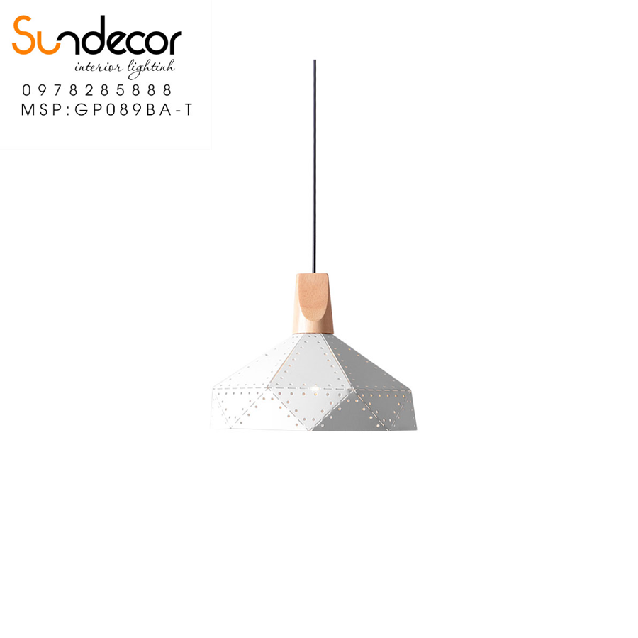 Đèn Thả Kim Cương Đui Gỗ Trắng GP089BA-T