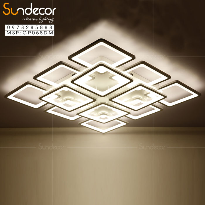 Đèn mâm ốp trần led vuông