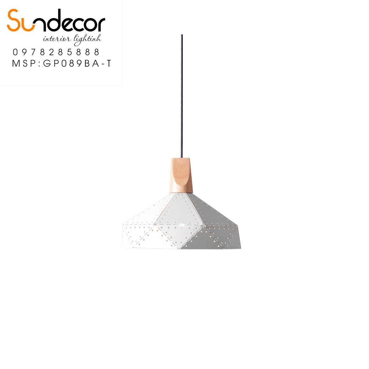 Đèn Thả Kim Cương Đui Gỗ Trắng GP089BA-T